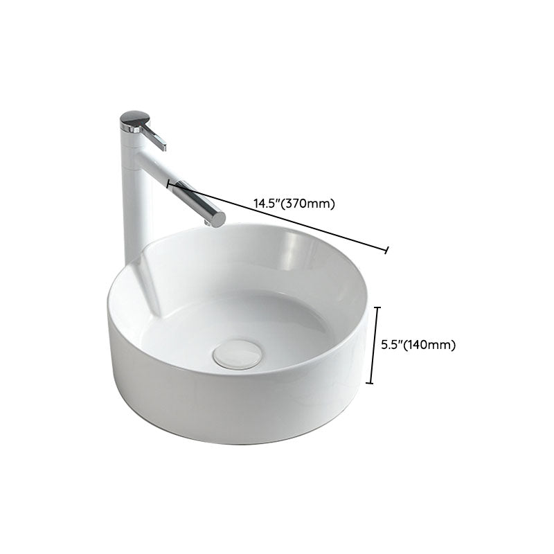 Contemporary Bathroom Sink White Porcelain Vessel Lavatory Sink Only Clearhalo 'Bathroom Remodel & Bathroom Fixtures' 'Bathroom Sinks & Faucet Components' 'Bathroom Sinks' 'bathroom_sink' 'Home Improvement' 'home_improvement' 'home_improvement_bathroom_sink' 6871831