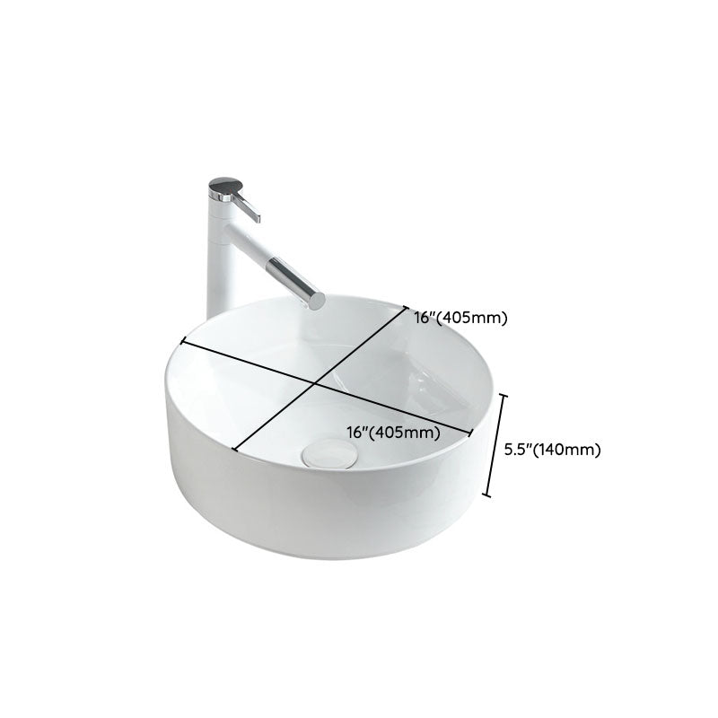 Contemporary Bathroom Sink White Porcelain Vessel Lavatory Sink Only Clearhalo 'Bathroom Remodel & Bathroom Fixtures' 'Bathroom Sinks & Faucet Components' 'Bathroom Sinks' 'bathroom_sink' 'Home Improvement' 'home_improvement' 'home_improvement_bathroom_sink' 6871832