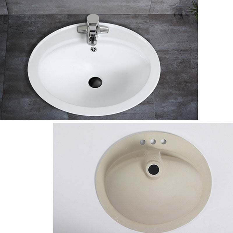 Classical Basin Sink Solid Color Porcelain Bathroom Sink in White Clearhalo 'Bathroom Remodel & Bathroom Fixtures' 'Bathroom Sinks & Faucet Components' 'Bathroom Sinks' 'bathroom_sink' 'Home Improvement' 'home_improvement' 'home_improvement_bathroom_sink' 6871843