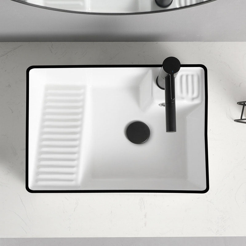 Classic Bathroom Sink Rectangular White Trough Sink with Pop-Up Drain Clearhalo 'Bathroom Remodel & Bathroom Fixtures' 'Bathroom Sinks & Faucet Components' 'Bathroom Sinks' 'bathroom_sink' 'Home Improvement' 'home_improvement' 'home_improvement_bathroom_sink' 6871888