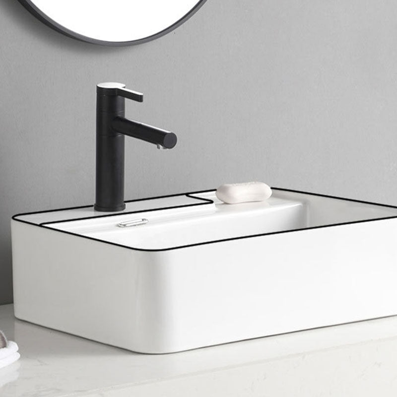 Classic Bathroom Sink Rectangular White Trough Sink with Pop-Up Drain Clearhalo 'Bathroom Remodel & Bathroom Fixtures' 'Bathroom Sinks & Faucet Components' 'Bathroom Sinks' 'bathroom_sink' 'Home Improvement' 'home_improvement' 'home_improvement_bathroom_sink' 6871902