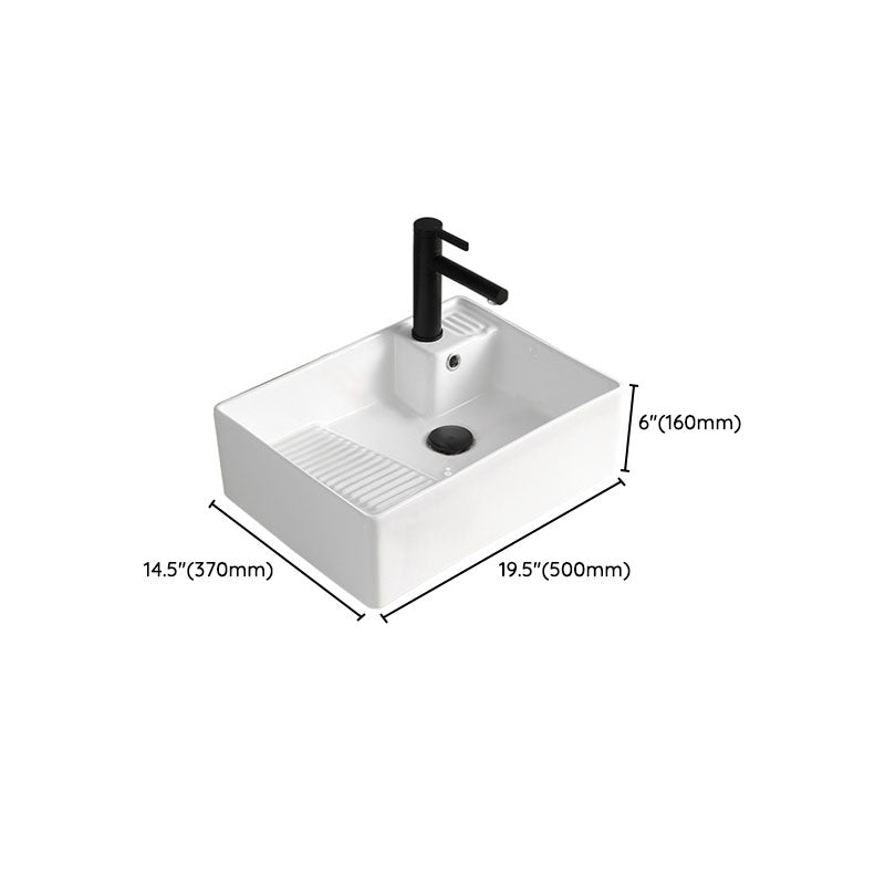 Classic Bathroom Sink Rectangular White Trough Sink with Pop-Up Drain Clearhalo 'Bathroom Remodel & Bathroom Fixtures' 'Bathroom Sinks & Faucet Components' 'Bathroom Sinks' 'bathroom_sink' 'Home Improvement' 'home_improvement' 'home_improvement_bathroom_sink' 6871905