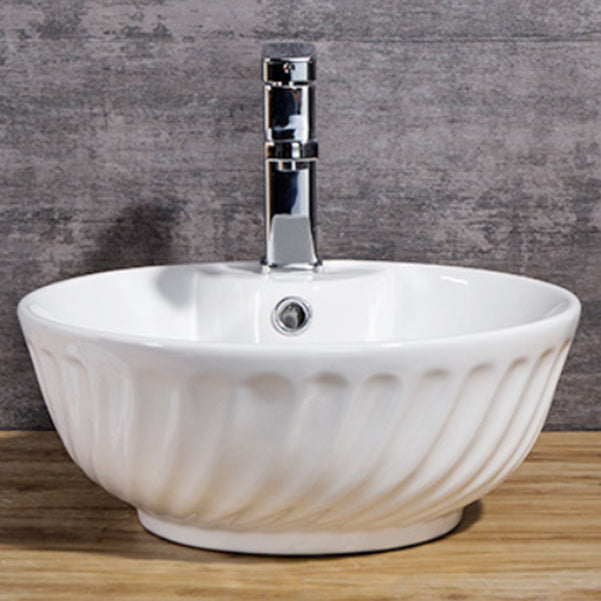 Modern Bathroom Sink Solid Color Porcelain Vessel Bathroom Sink Clearhalo 'Bathroom Remodel & Bathroom Fixtures' 'Bathroom Sinks & Faucet Components' 'Bathroom Sinks' 'bathroom_sink' 'Home Improvement' 'home_improvement' 'home_improvement_bathroom_sink' 6871926