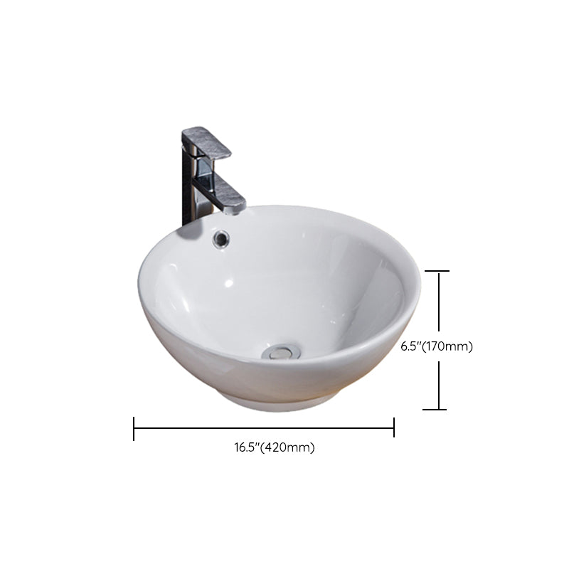 Modern Bathroom Sink Solid Color Porcelain Vessel Bathroom Sink Clearhalo 'Bathroom Remodel & Bathroom Fixtures' 'Bathroom Sinks & Faucet Components' 'Bathroom Sinks' 'bathroom_sink' 'Home Improvement' 'home_improvement' 'home_improvement_bathroom_sink' 6871946