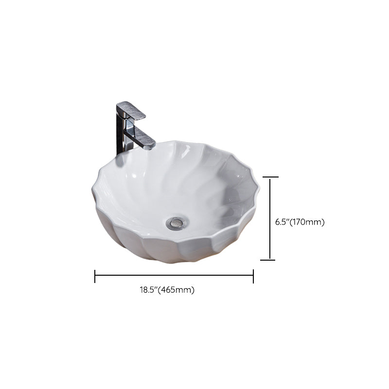 Modern Bathroom Sink Solid Color Porcelain Vessel Bathroom Sink Clearhalo 'Bathroom Remodel & Bathroom Fixtures' 'Bathroom Sinks & Faucet Components' 'Bathroom Sinks' 'bathroom_sink' 'Home Improvement' 'home_improvement' 'home_improvement_bathroom_sink' 6871947