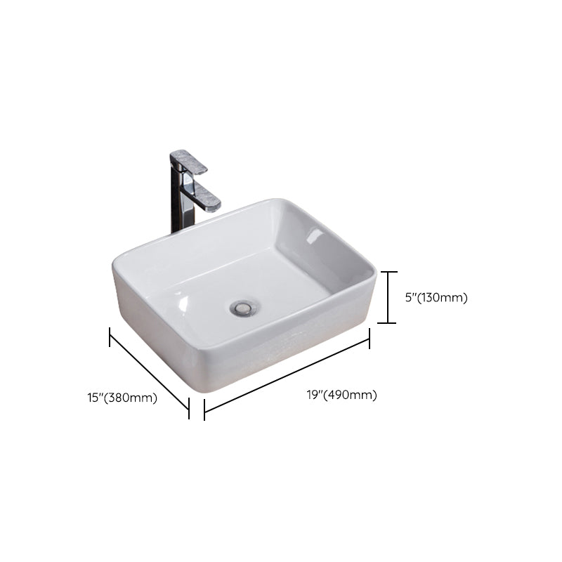 Modern Bathroom Sink Solid Color Porcelain Vessel Bathroom Sink Clearhalo 'Bathroom Remodel & Bathroom Fixtures' 'Bathroom Sinks & Faucet Components' 'Bathroom Sinks' 'bathroom_sink' 'Home Improvement' 'home_improvement' 'home_improvement_bathroom_sink' 6871950