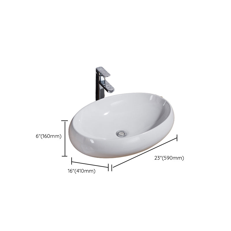 Modern Bathroom Sink Solid Color Porcelain Vessel Bathroom Sink Clearhalo 'Bathroom Remodel & Bathroom Fixtures' 'Bathroom Sinks & Faucet Components' 'Bathroom Sinks' 'bathroom_sink' 'Home Improvement' 'home_improvement' 'home_improvement_bathroom_sink' 6871954
