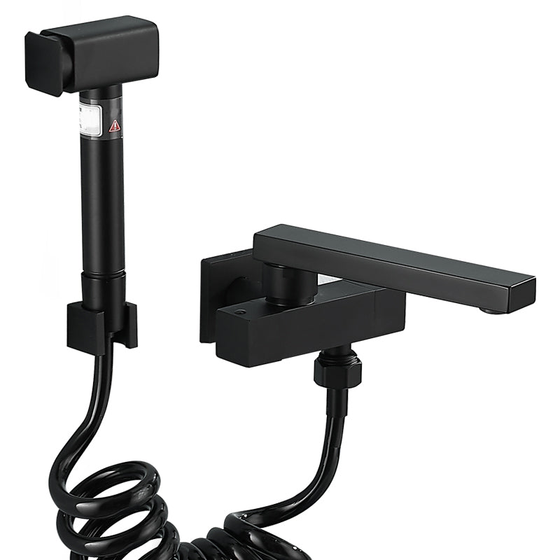 Modern Tub Filler Wall Mount Handshower Swivel Copper Tub Filler with Single Lever Handle Clearhalo 'Bathroom Remodel & Bathroom Fixtures' 'Bathtub Faucets' 'bathtub_faucets' 'Home Improvement' 'home_improvement' 'home_improvement_bathtub_faucets' 6872035