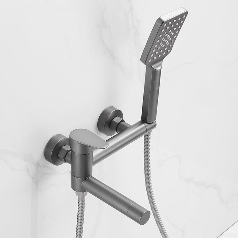 Bathroom Faucet Handheld Shower Head Rod Handle Bathtub Faucet Clearhalo 'Bathroom Remodel & Bathroom Fixtures' 'Bathtub Faucets' 'bathtub_faucets' 'Home Improvement' 'home_improvement' 'home_improvement_bathtub_faucets' 6872094