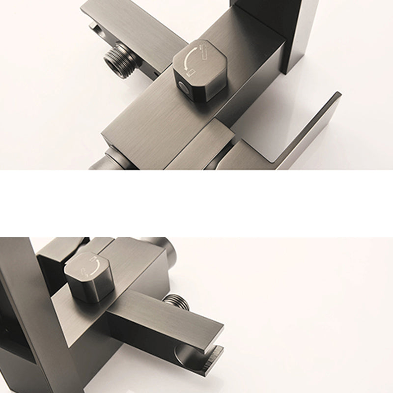 Modern Floor Standing Rod Handle Handheld Shower Head Bathtub Faucet Clearhalo 'Bathroom Remodel & Bathroom Fixtures' 'Bathtub Faucets' 'bathtub_faucets' 'Home Improvement' 'home_improvement' 'home_improvement_bathtub_faucets' 6872117