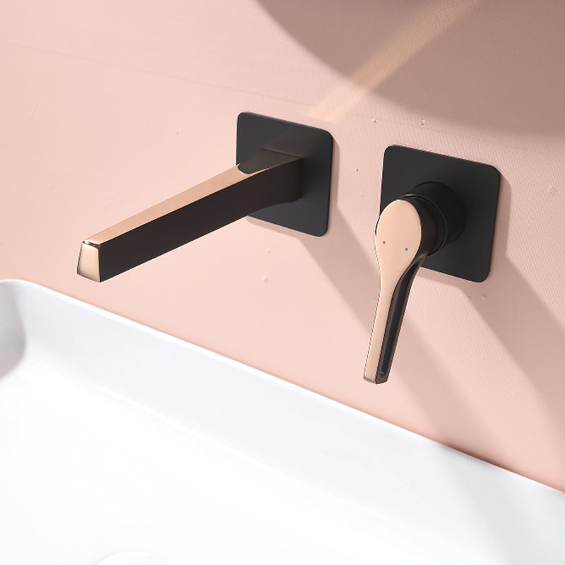 Industrial Style Bathroom Faucet Wall Mounted Rod Handle Faucet Rose Gold Clearhalo 'Bathroom Remodel & Bathroom Fixtures' 'Bathtub Faucets' 'bathtub_faucets' 'Home Improvement' 'home_improvement' 'home_improvement_bathtub_faucets' 6872124