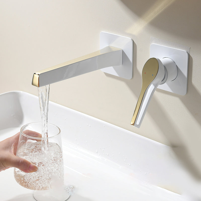 Industrial Style Bathroom Faucet Wall Mounted Rod Handle Faucet Clearhalo 'Bathroom Remodel & Bathroom Fixtures' 'Bathtub Faucets' 'bathtub_faucets' 'Home Improvement' 'home_improvement' 'home_improvement_bathtub_faucets' 6872128