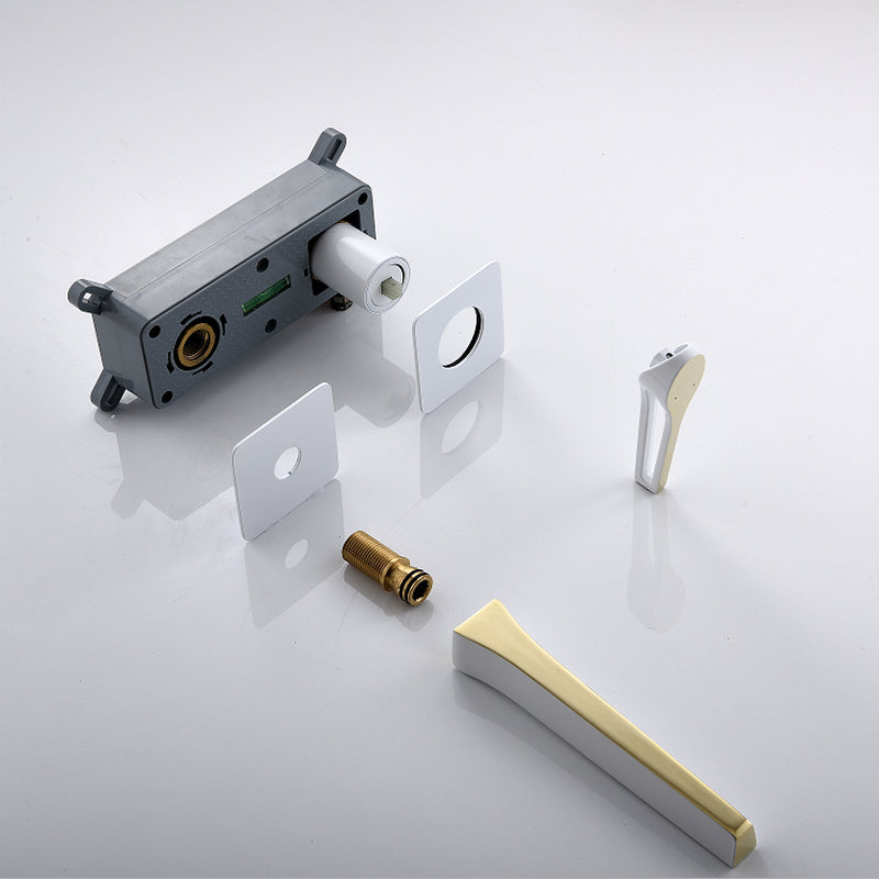 Industrial Style Bathroom Faucet Wall Mounted Rod Handle Faucet Clearhalo 'Bathroom Remodel & Bathroom Fixtures' 'Bathtub Faucets' 'bathtub_faucets' 'Home Improvement' 'home_improvement' 'home_improvement_bathtub_faucets' 6872132