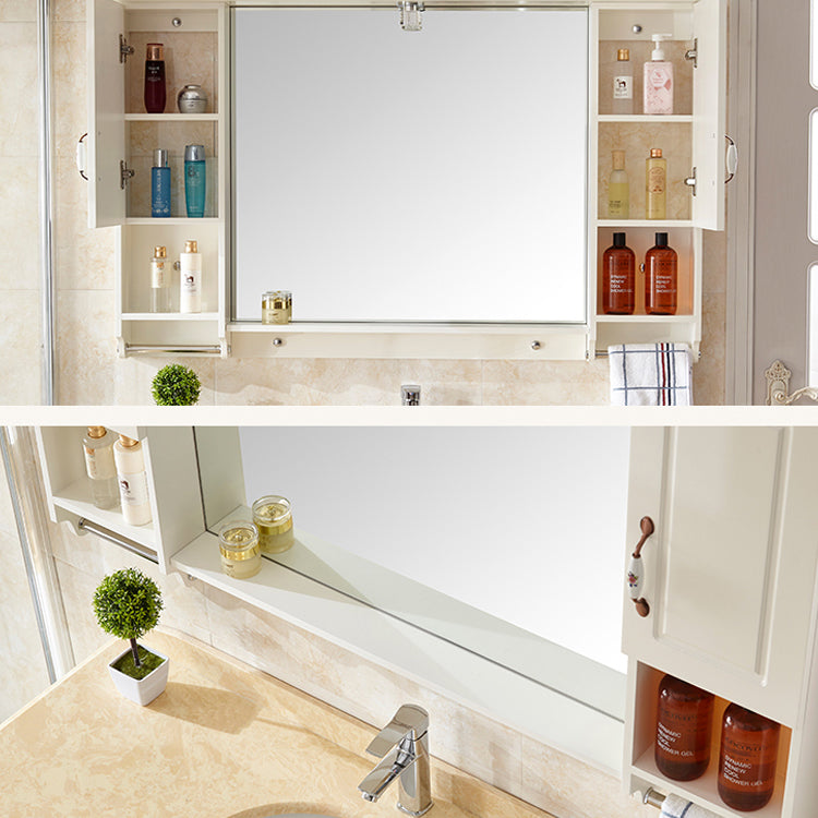 Wood Frame Bathroom Vanity White Freestanding Mirror Drawers Rectangle Vanity with 2 Doors Clearhalo 'Bathroom Remodel & Bathroom Fixtures' 'Bathroom Vanities' 'bathroom_vanities' 'Home Improvement' 'home_improvement' 'home_improvement_bathroom_vanities' 6872140