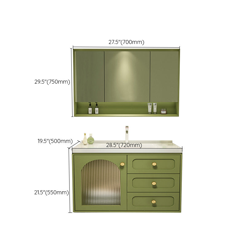 2 Doors Bath Vanity Drawers Mirror Wall Mount Rectangle Single Sink Wood Frame Vanity Clearhalo 'Bathroom Remodel & Bathroom Fixtures' 'Bathroom Vanities' 'bathroom_vanities' 'Home Improvement' 'home_improvement' 'home_improvement_bathroom_vanities' 6872231