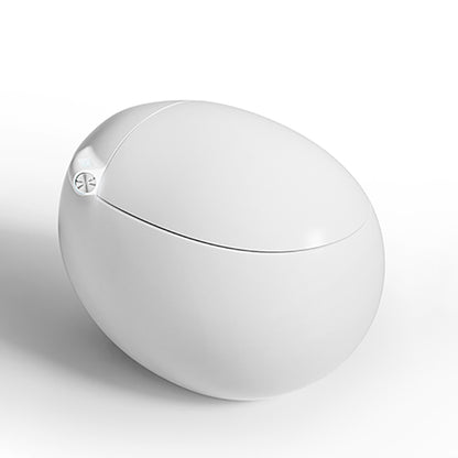 Contemporary White Round Foot Sensor Ceramic Deodorizing Floor Mount Bidet Voice Control (Upgrading) Clearhalo 'Bathroom Remodel & Bathroom Fixtures' 'Bidets' 'Home Improvement' 'home_improvement' 'home_improvement_bidets' 'Toilets & Bidets' 6872284