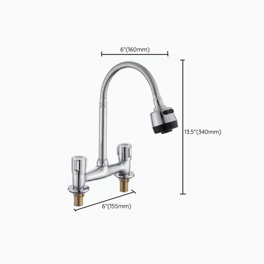 Modern Pull down Faucet Two Handles Pot Filler High Arc Profile Filler Clearhalo 'Home Improvement' 'home_improvement' 'home_improvement_kitchen_faucets' 'Kitchen Faucets' 'Kitchen Remodel & Kitchen Fixtures' 'Kitchen Sinks & Faucet Components' 'kitchen_faucets' 6872423