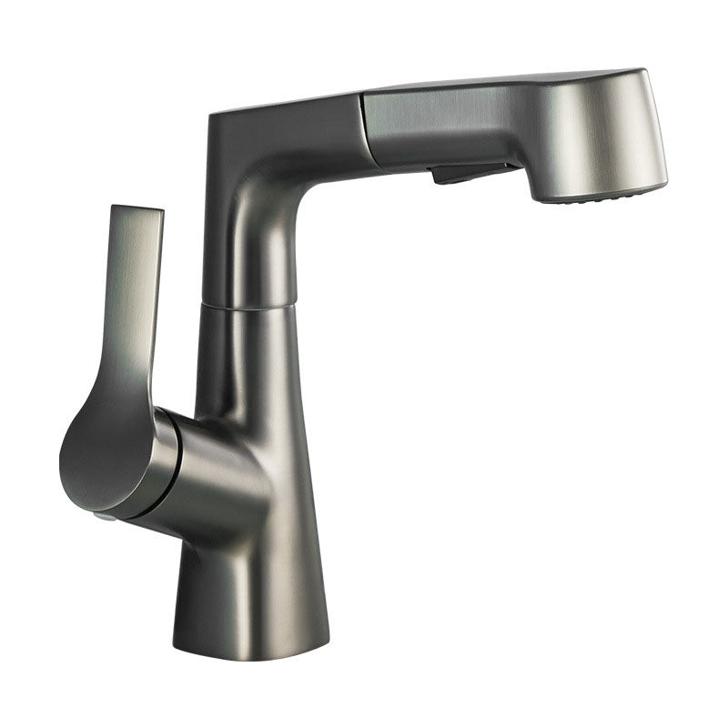 Pull Down Kitchen Faucet Single Handle Metal Faucet with Pull Out Sprayer Clearhalo 'Home Improvement' 'home_improvement' 'home_improvement_kitchen_faucets' 'Kitchen Faucets' 'Kitchen Remodel & Kitchen Fixtures' 'Kitchen Sinks & Faucet Components' 'kitchen_faucets' 6872449