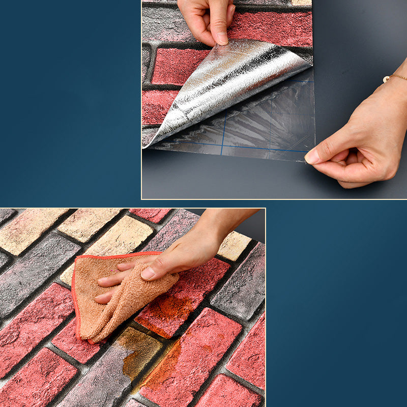 Farmhouse Wall Plank 3D Print Bathroom Living Room Brick Wall Panels Clearhalo 'Flooring 'Home Improvement' 'home_improvement' 'home_improvement_wall_paneling' 'Wall Paneling' 'wall_paneling' 'Walls & Ceilings' Walls and Ceiling' 6872477