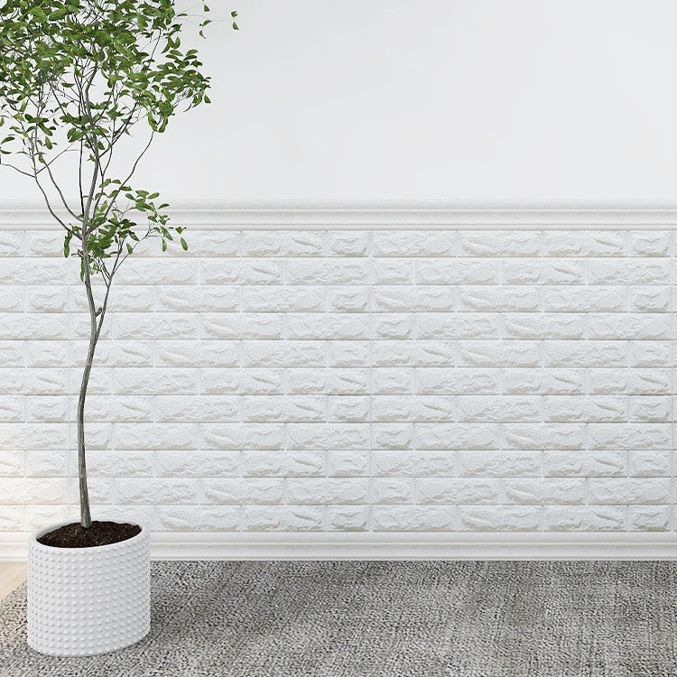 Modern Baseboard 3D Embossing Baseboard PVC Stereo Skirting Set of 1 White Nano Strong Glue Fund 10-Piece Set Clearhalo 'Flooring 'Home Improvement' 'home_improvement' 'home_improvement_wall_paneling' 'Wall Paneling' 'wall_paneling' 'Walls & Ceilings' Walls and Ceiling' 6872505