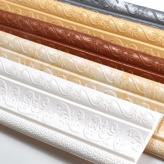 Modern Baseboard 3D Embossing Baseboard PVC Stereo Skirting Set of 1 Clearhalo 'Flooring 'Home Improvement' 'home_improvement' 'home_improvement_wall_paneling' 'Wall Paneling' 'wall_paneling' 'Walls & Ceilings' Walls and Ceiling' 6872507