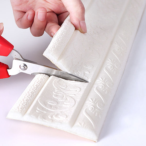 Modern Baseboard 3D Embossing Baseboard PVC Stereo Skirting Set of 1 Clearhalo 'Flooring 'Home Improvement' 'home_improvement' 'home_improvement_wall_paneling' 'Wall Paneling' 'wall_paneling' 'Walls & Ceilings' Walls and Ceiling' 6872518