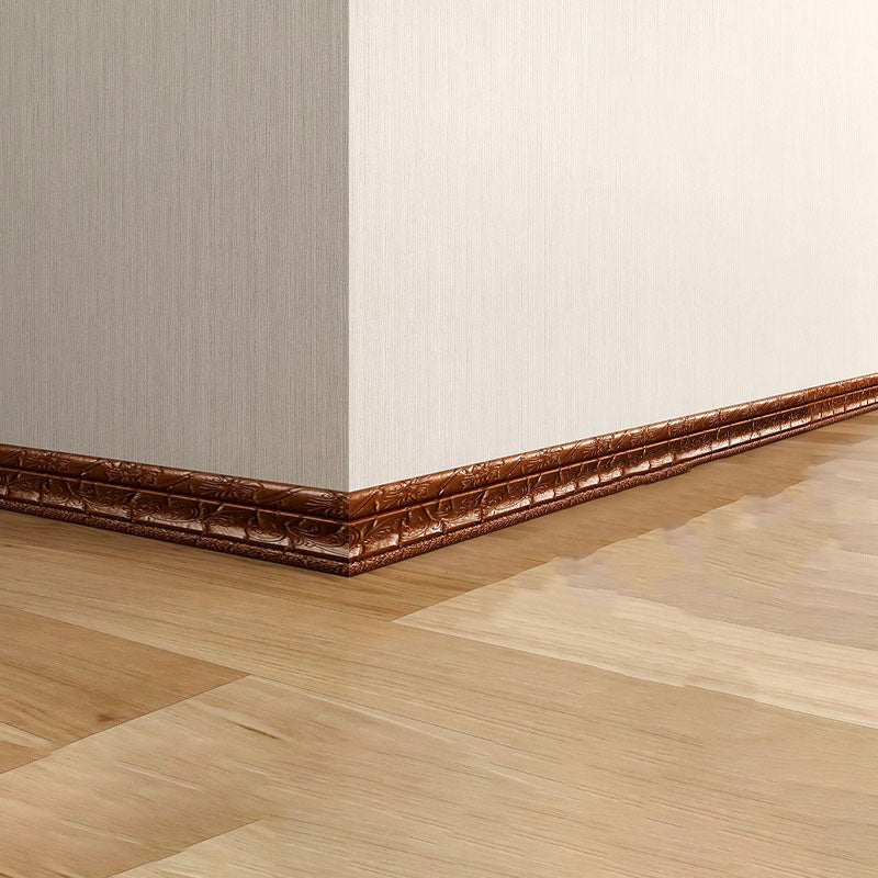 Modern Baseboard 3D Embossing Baseboard PVC Stereo Skirting Set of 1 Coppery Standard Payment Clearhalo 'Flooring 'Home Improvement' 'home_improvement' 'home_improvement_wall_paneling' 'Wall Paneling' 'wall_paneling' 'Walls & Ceilings' Walls and Ceiling' 6872523