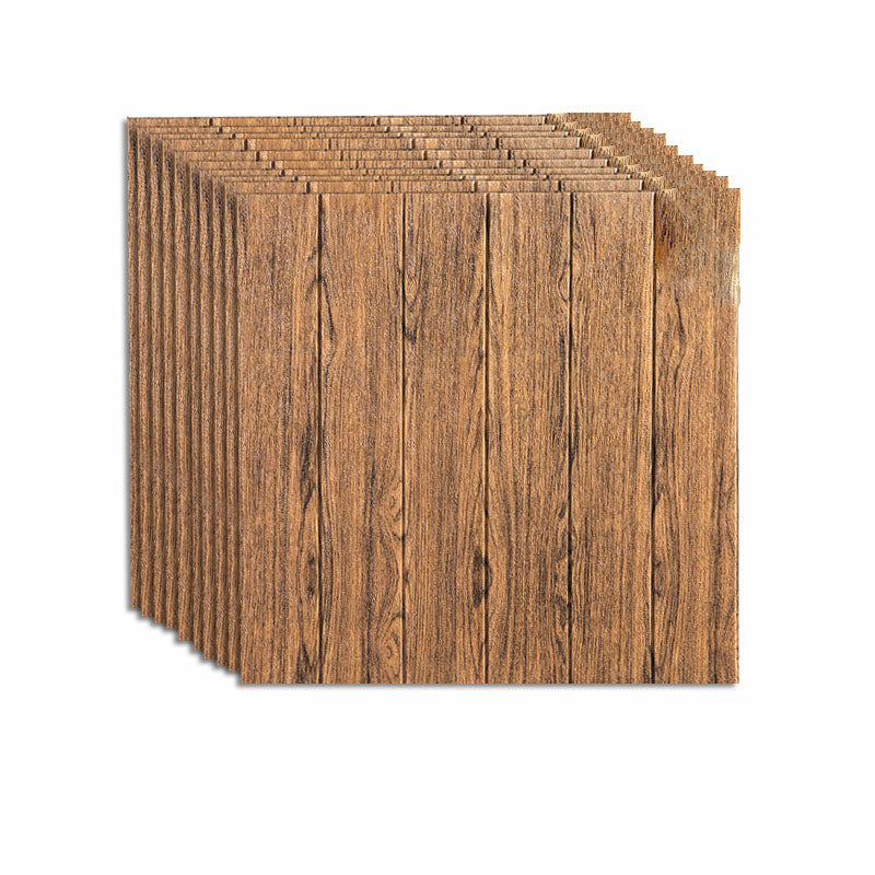 Farmhouse Tin Backsplash Paneling Smooth Wall Ceiling Wood Grain Design Brown Nano Strong Glue Fund Clearhalo 'Flooring 'Home Improvement' 'home_improvement' 'home_improvement_wall_paneling' 'Wall Paneling' 'wall_paneling' 'Walls & Ceilings' Walls and Ceiling' 6872556