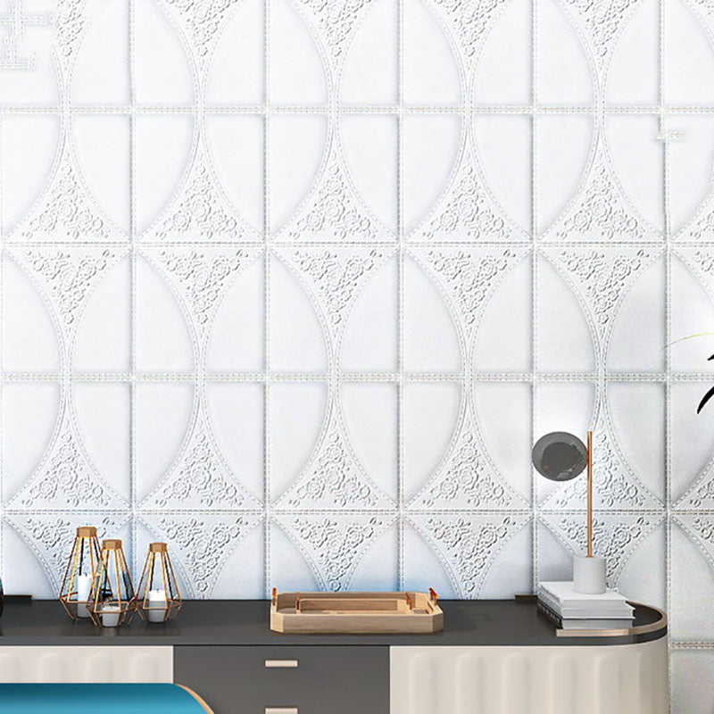 Contemporary Wall Plank 3D Brick Wall Panels Waterproof Set of 10 White Nano Clearhalo 'Flooring 'Home Improvement' 'home_improvement' 'home_improvement_wall_paneling' 'Wall Paneling' 'wall_paneling' 'Walls & Ceilings' Walls and Ceiling' 6872562