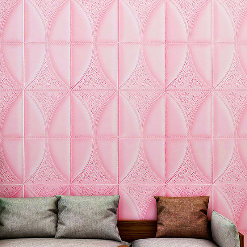 Contemporary Wall Plank 3D Brick Wall Panels Waterproof Set of 10 Pink Nano Clearhalo 'Flooring 'Home Improvement' 'home_improvement' 'home_improvement_wall_paneling' 'Wall Paneling' 'wall_paneling' 'Walls & Ceilings' Walls and Ceiling' 6872566