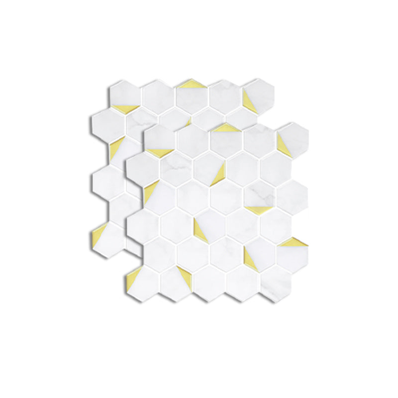 Mosaic Tile Peel & Stick Tile Pvc Kitchen and Bathroom Backsplash Peel and Stick Tiles Yellow White Clearhalo 'Flooring 'Home Improvement' 'home_improvement' 'home_improvement_peel_stick_blacksplash' 'Peel & Stick Backsplash Tile' 'peel_stick_blacksplash' 'Walls & Ceilings' Walls and Ceiling' 6872646