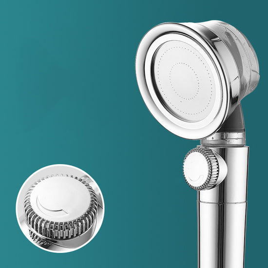 Modern Standard Shower Head Round Metal Adjustable Spray Pattern ...