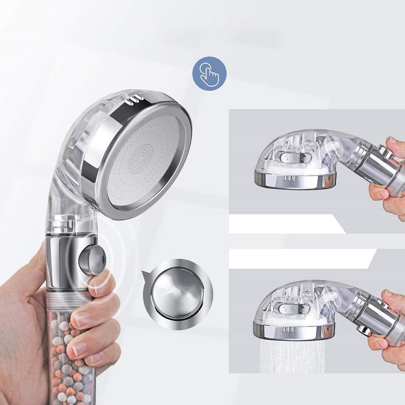 Contemporary Handheld Shower Head Round Filter Ball Spray Head in Silver Clearhalo 'Bathroom Remodel & Bathroom Fixtures' 'Home Improvement' 'home_improvement' 'home_improvement_shower_heads' 'Shower Heads' 'shower_heads' 'Showers & Bathtubs Plumbing' 'Showers & Bathtubs' 6872685