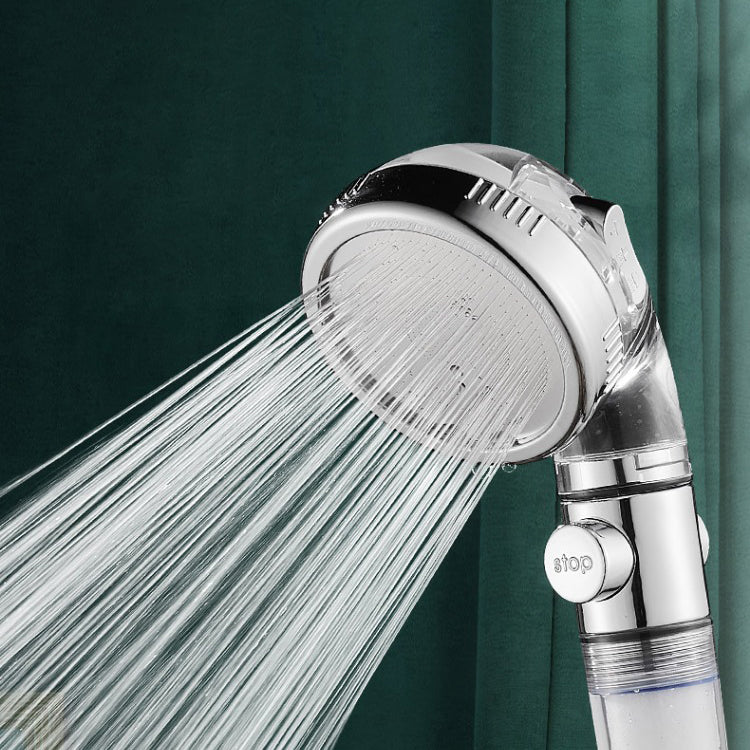 Contemporary Handheld Shower Head Round Filter Ball Spray Head in Silver Clearhalo 'Bathroom Remodel & Bathroom Fixtures' 'Home Improvement' 'home_improvement' 'home_improvement_shower_heads' 'Shower Heads' 'shower_heads' 'Showers & Bathtubs Plumbing' 'Showers & Bathtubs' 6872696