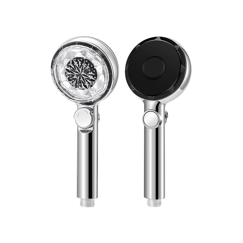 Contemporary Handheld Shower Head Round Filter Ball Spray Head With Digital Display Silver Clearhalo 'Bathroom Remodel & Bathroom Fixtures' 'Home Improvement' 'home_improvement' 'home_improvement_shower_heads' 'Shower Heads' 'shower_heads' 'Showers & Bathtubs Plumbing' 'Showers & Bathtubs' 6872706