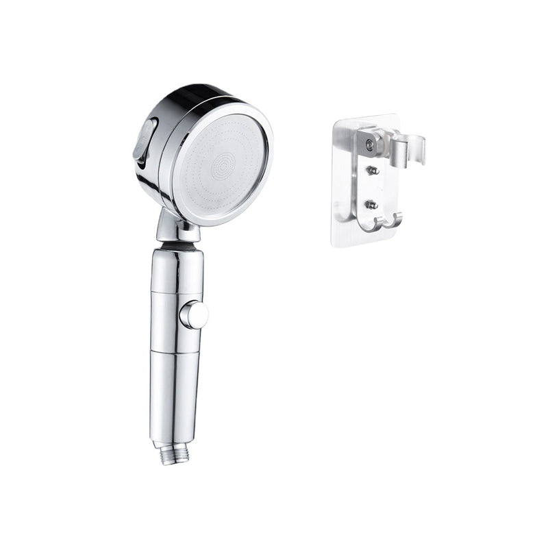 Contemporary Handheld Shower Head Round 3 Setting Spray Head in Silver Clearhalo 'Bathroom Remodel & Bathroom Fixtures' 'Home Improvement' 'home_improvement' 'home_improvement_shower_heads' 'Shower Heads' 'shower_heads' 'Showers & Bathtubs Plumbing' 'Showers & Bathtubs' 6872728