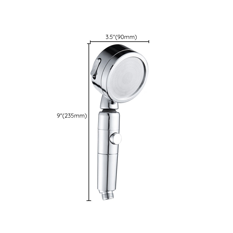 Contemporary Handheld Shower Head Round 3 Setting Spray Head in Silver Clearhalo 'Bathroom Remodel & Bathroom Fixtures' 'Home Improvement' 'home_improvement' 'home_improvement_shower_heads' 'Shower Heads' 'shower_heads' 'Showers & Bathtubs Plumbing' 'Showers & Bathtubs' 6872739