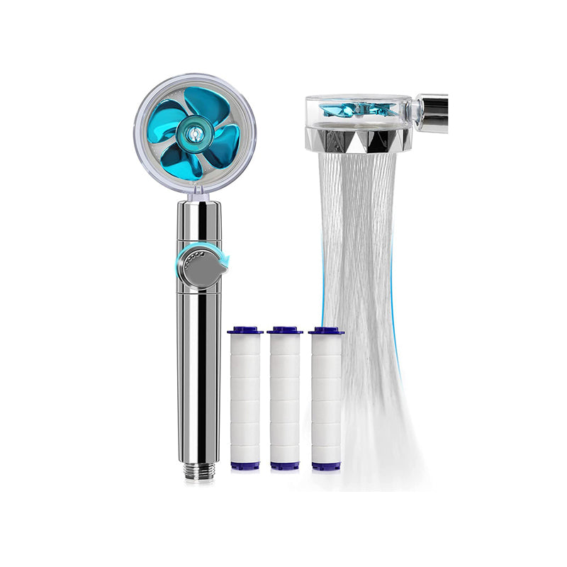 Contemporary Handheld Supercharged Shower Head Round 3 Setting Spray Head Blue Clearhalo 'Bathroom Remodel & Bathroom Fixtures' 'Home Improvement' 'home_improvement' 'home_improvement_shower_heads' 'Shower Heads' 'shower_heads' 'Showers & Bathtubs Plumbing' 'Showers & Bathtubs' 6872741
