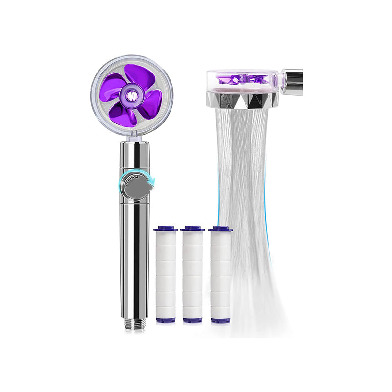 Contemporary Handheld Supercharged Shower Head Round 3 Setting Spray Head Purple Clearhalo 'Bathroom Remodel & Bathroom Fixtures' 'Home Improvement' 'home_improvement' 'home_improvement_shower_heads' 'Shower Heads' 'shower_heads' 'Showers & Bathtubs Plumbing' 'Showers & Bathtubs' 6872742