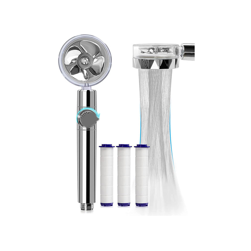 Contemporary Handheld Supercharged Shower Head Round 3 Setting Spray Head Silver Clearhalo 'Bathroom Remodel & Bathroom Fixtures' 'Home Improvement' 'home_improvement' 'home_improvement_shower_heads' 'Shower Heads' 'shower_heads' 'Showers & Bathtubs Plumbing' 'Showers & Bathtubs' 6872744