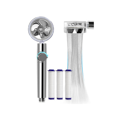 Contemporary Handheld Supercharged Shower Head Round 3 Setting Spray Head Silver Clearhalo 'Bathroom Remodel & Bathroom Fixtures' 'Home Improvement' 'home_improvement' 'home_improvement_shower_heads' 'Shower Heads' 'shower_heads' 'Showers & Bathtubs Plumbing' 'Showers & Bathtubs' 6872744