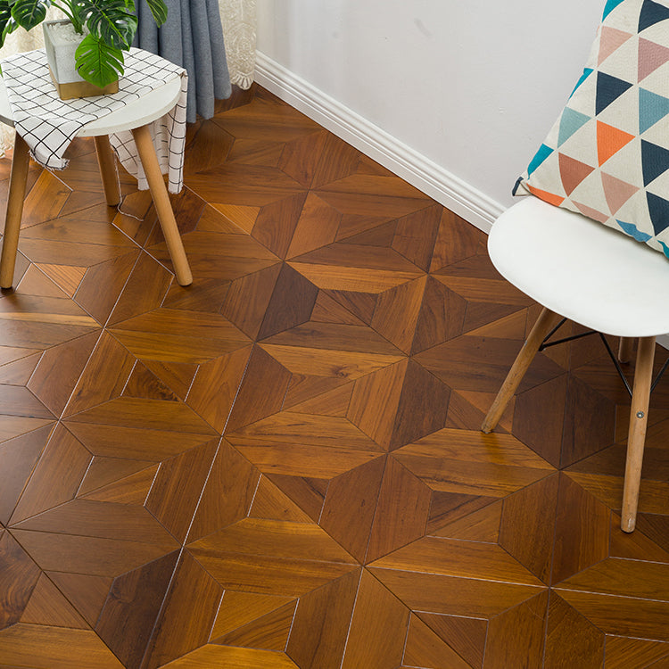 Indoor Laminate Floor Teak Wooden Medium Geometric Waterproof Laminate Floor Natural Wood Brown Clearhalo 'Flooring 'Home Improvement' 'home_improvement' 'home_improvement_laminate_flooring' 'Laminate Flooring' 'laminate_flooring' Walls and Ceiling' 6872800