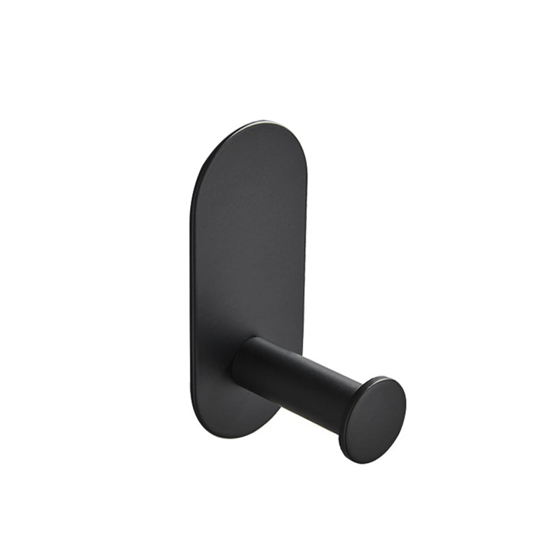 4 Piece Traditional Bathroom Hardware Set with Towel Bar Ring/Paper Holder & Robe Hook Black Towel Robe Hook (Single Hook) Clearhalo 'Bathroom Hardware Sets' 'Bathroom Hardware' 'Bathroom Remodel & Bathroom Fixtures' 'bathroom_hardware_sets' 'Home Improvement' 'home_improvement' 'home_improvement_bathroom_hardware_sets' 6876544