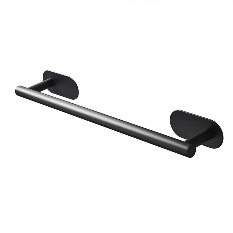 4 Piece Traditional Bathroom Hardware Set with Towel Bar Ring/Paper Holder & Robe Hook Black Single Bar Towel Bar Clearhalo 'Bathroom Hardware Sets' 'Bathroom Hardware' 'Bathroom Remodel & Bathroom Fixtures' 'bathroom_hardware_sets' 'Home Improvement' 'home_improvement' 'home_improvement_bathroom_hardware_sets' 6876546