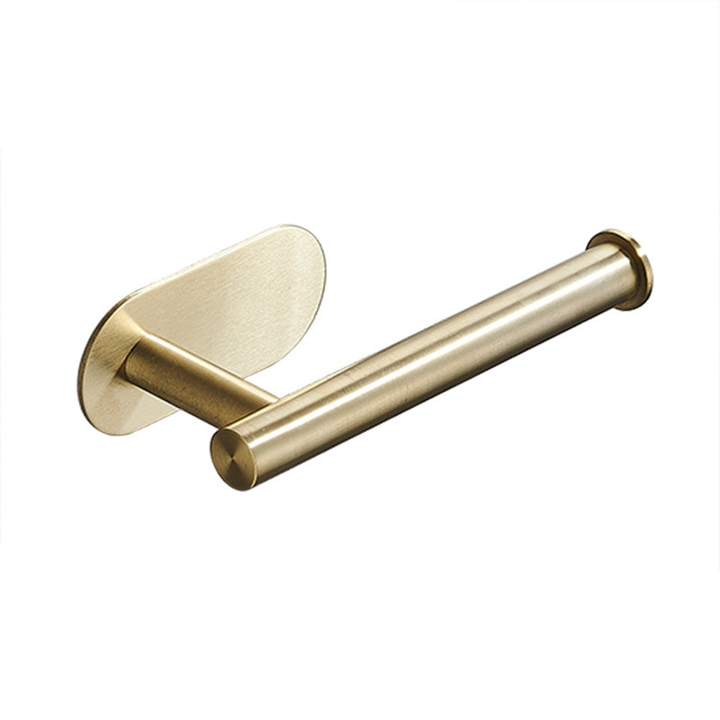 4 Piece Traditional Bathroom Hardware Set with Towel Bar Ring/Paper Holder & Robe Hook Gold Toilet Paper Holder Clearhalo 'Bathroom Hardware Sets' 'Bathroom Hardware' 'Bathroom Remodel & Bathroom Fixtures' 'bathroom_hardware_sets' 'Home Improvement' 'home_improvement' 'home_improvement_bathroom_hardware_sets' 6876560