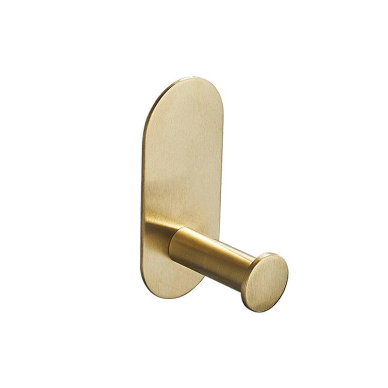 4 Piece Traditional Bathroom Hardware Set with Towel Bar Ring/Paper Holder & Robe Hook Gold Towel Robe Hook (Single Hook) Clearhalo 'Bathroom Hardware Sets' 'Bathroom Hardware' 'Bathroom Remodel & Bathroom Fixtures' 'bathroom_hardware_sets' 'Home Improvement' 'home_improvement' 'home_improvement_bathroom_hardware_sets' 6876562