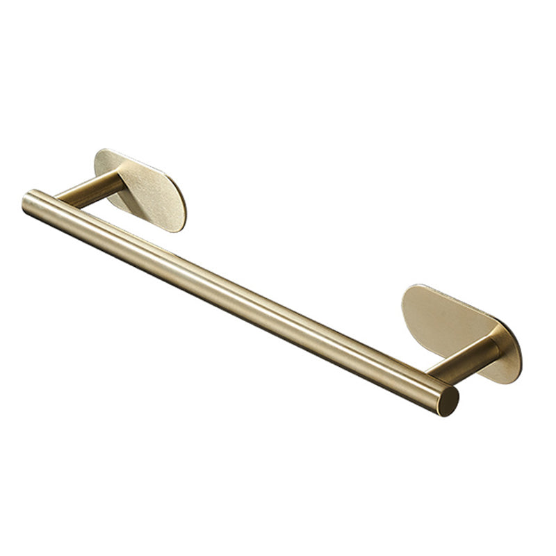 4 Piece Traditional Bathroom Hardware Set with Towel Bar Ring/Paper Holder & Robe Hook Gold Single Bar Towel Bar Clearhalo 'Bathroom Hardware Sets' 'Bathroom Hardware' 'Bathroom Remodel & Bathroom Fixtures' 'bathroom_hardware_sets' 'Home Improvement' 'home_improvement' 'home_improvement_bathroom_hardware_sets' 6876564