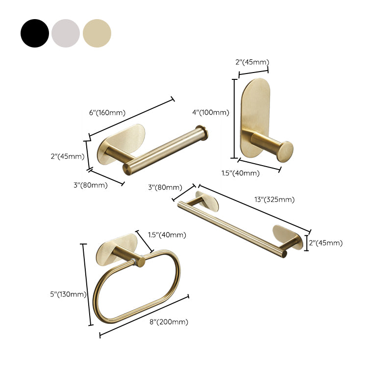 4 Piece Traditional Bathroom Hardware Set with Towel Bar Ring/Paper Holder & Robe Hook Clearhalo 'Bathroom Hardware Sets' 'Bathroom Hardware' 'Bathroom Remodel & Bathroom Fixtures' 'bathroom_hardware_sets' 'Home Improvement' 'home_improvement' 'home_improvement_bathroom_hardware_sets' 6876566