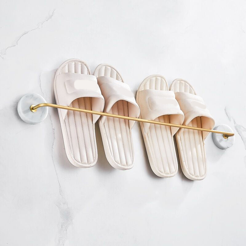Modern Bathroom Accessory As Individual Or As a Set in Marble and Metal Slipper Rack Clearhalo 'Bathroom Hardware Sets' 'Bathroom Hardware' 'Bathroom Remodel & Bathroom Fixtures' 'bathroom_hardware_sets' 'Home Improvement' 'home_improvement' 'home_improvement_bathroom_hardware_sets' 6876585