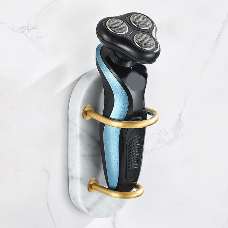 Modern Bathroom Accessory As Individual Or As a Set in Marble and Metal Shaver Holder Clearhalo 'Bathroom Hardware Sets' 'Bathroom Hardware' 'Bathroom Remodel & Bathroom Fixtures' 'bathroom_hardware_sets' 'Home Improvement' 'home_improvement' 'home_improvement_bathroom_hardware_sets' 6876587